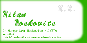 milan moskovits business card